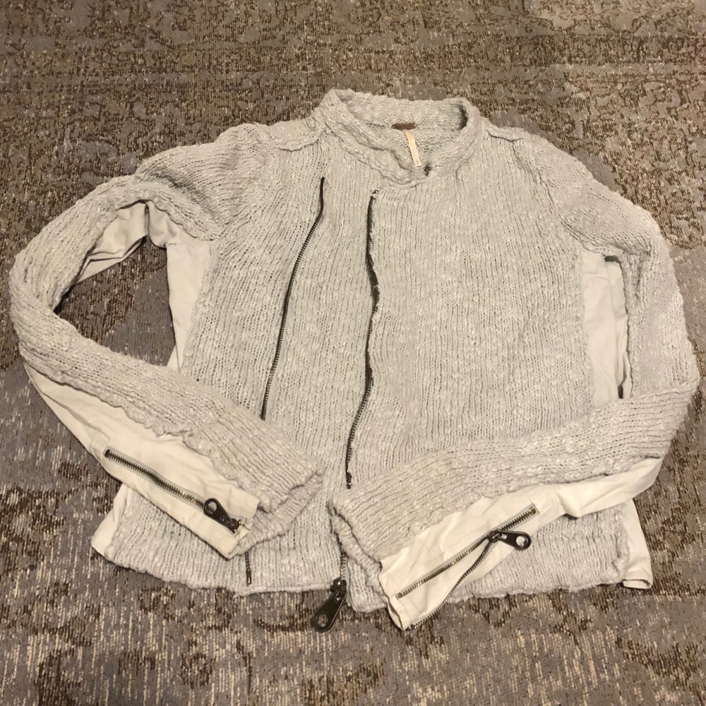 Free people knit Moto jacket